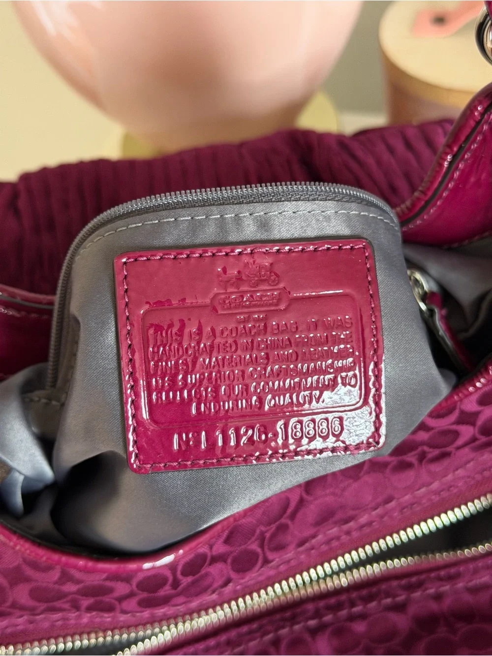 2000’s Vintage Madison Maggie pleated berry coach bag